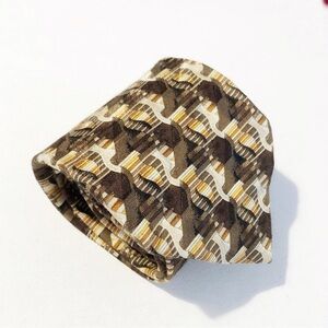Vintage Ermenegildo Zegna 100% Silk Brown Tan Tie